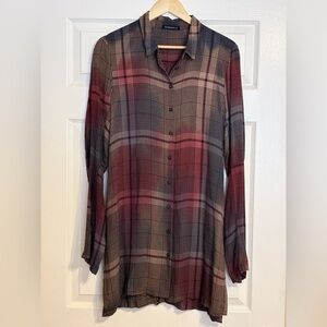 Rundholz Black Label Plaid Viscose Button Shirt Tunic Small Avant Garde Artwear